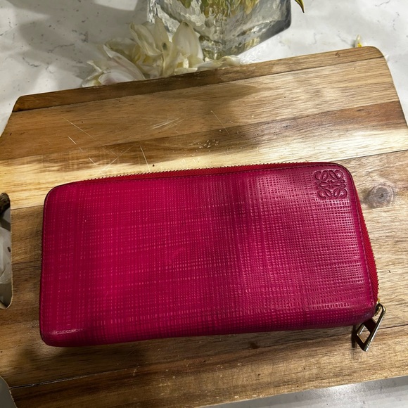 Loewe Handbags - Loewe Pink Textured Wallet